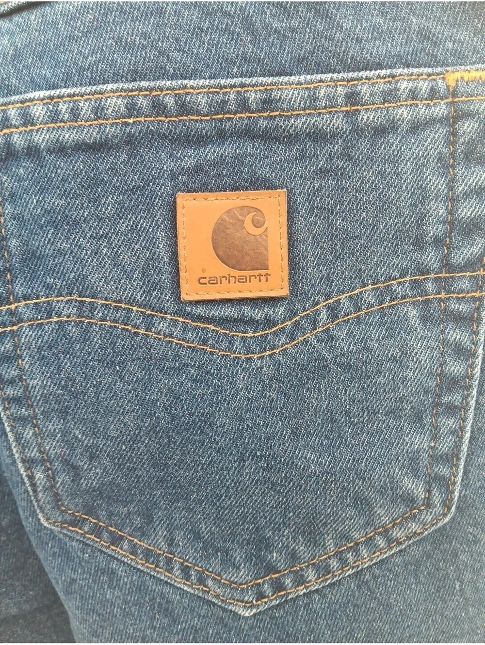 Carhartt Jeans Mens 36X34 Blue Denim Straight Casual Workwear  Outdoor Pants